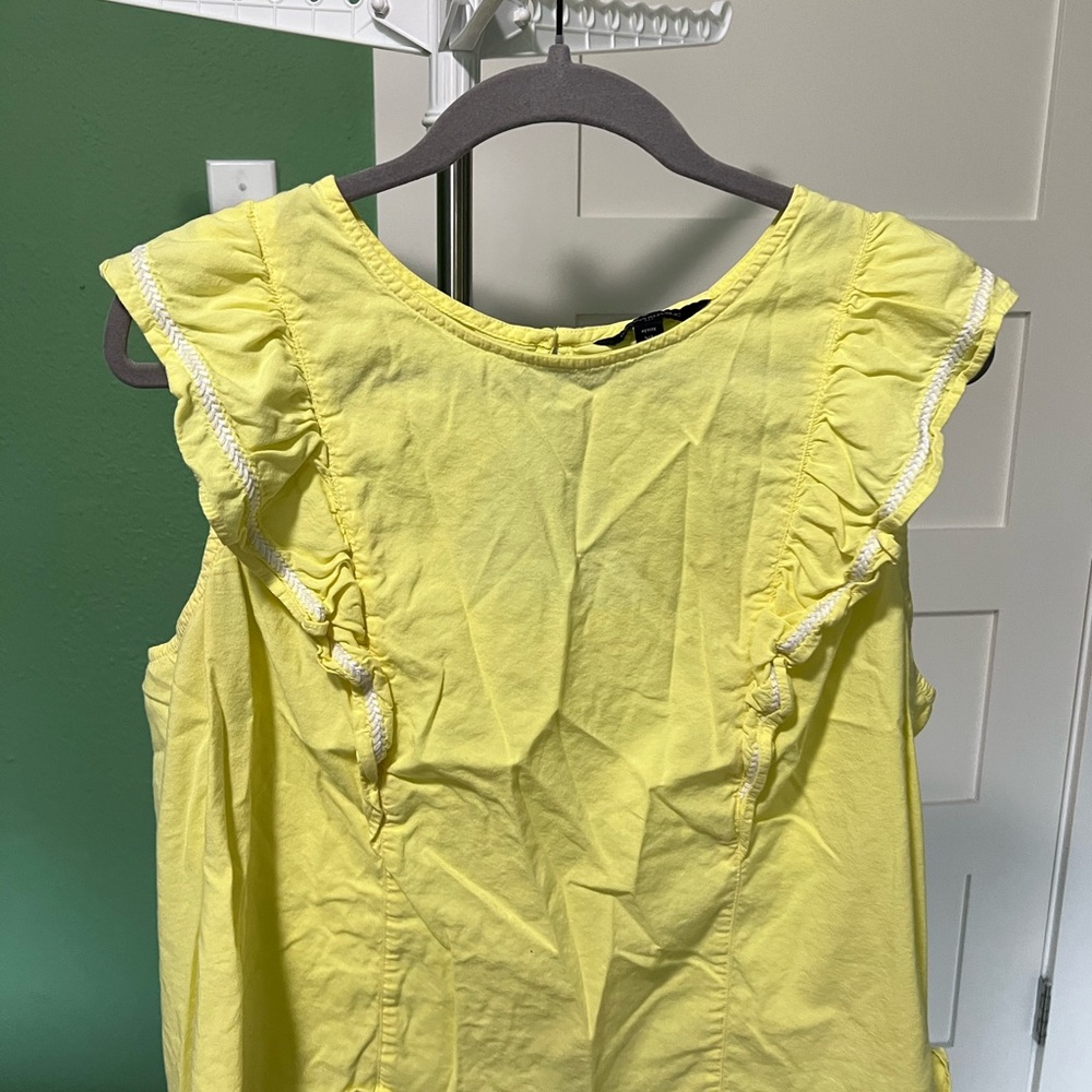 Banana Republic Butter Yellow Ruffled Blouse